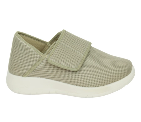 Beżowe buty damskie komfortowe zapinane na rzep oddychające NEWS
