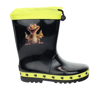 Czarne kalosze dziecięce dla chłopca wysokie American Club