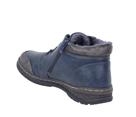 Granatowe trzewiki damskie ciepłe botki komfortowe Rozmiarówka ZANIŻONA