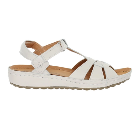 Beżowe sandały damskie ze skóry naturalnej komfortowe Gino Fabiani - Produkt Polski