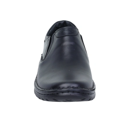 Męskie półbuty czarne skórzane wsuwane Activ