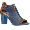 Sandały damskie dżinsowe na obcasie na zamek JEZZI