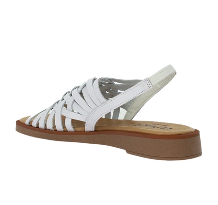 Hiszpańskie białe sandały płaskie plecione El Pimpi - Made in Spain