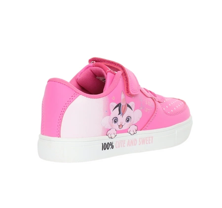 Różowe adidasy dziecięce na rzepy z jednorożcem American Club