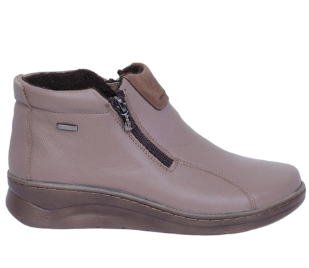 Skórzane damskie trzewiki buty zimowe na dwa zamki Helios model 786