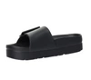 Czarne damskie klapki na platformie na jednym regulowanym pasku NEWS