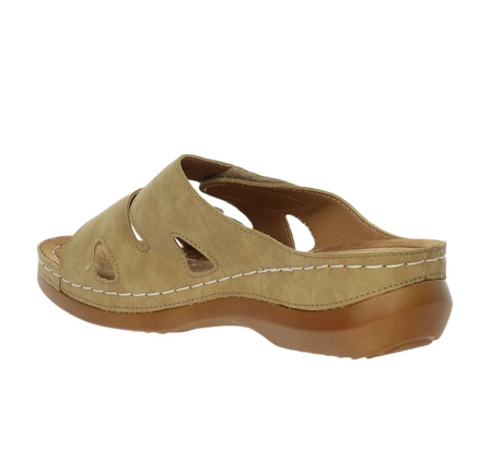 Profilowane klapki damskie na rzepy i grubej podeszwie Jezzi