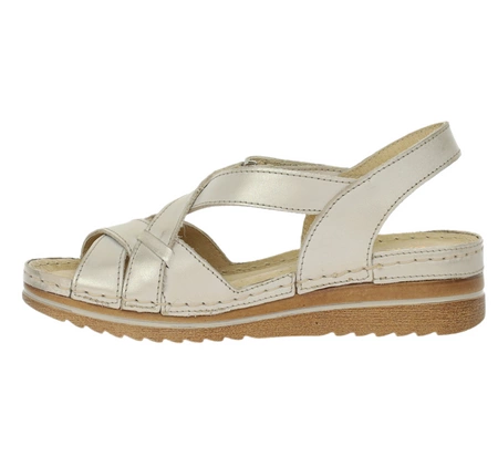 Eleganckie komfortowe sandały skórzane szyte Gino Fabiani