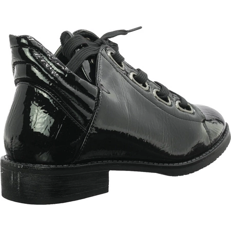 Jazzówki czarne półbuty damskie lakierowane Jezzi