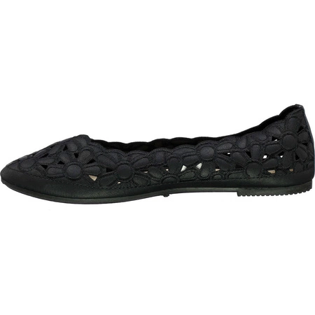 Czarne baleriny damskie ażurowe eleganckie Jezzi