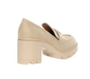 Beżowe mokasyny na klocku ze skóry licowej ekologicznej  Jezzi