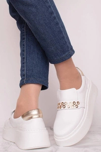 Białe półbuty damskie z włoskiej skóry naturalnej Gino Fabiani Kolekcja Premium