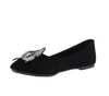 Welurowe czarne czółenka balerinki damskie Haver