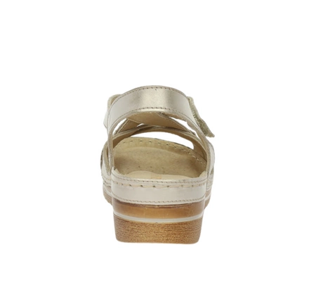 Eleganckie komfortowe sandały skórzane szyte Gino Fabiani