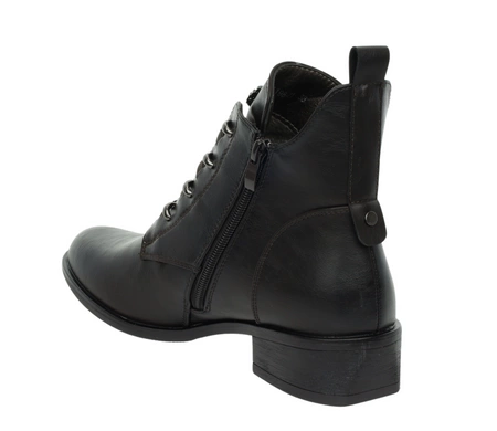 Eleganckie brązowe czekoladowe buty zimowe płaskie botki Jezzi