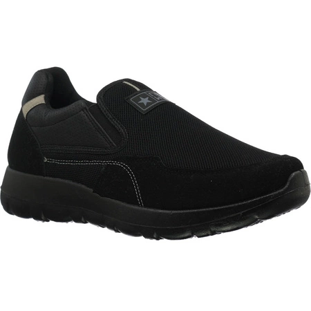 Czarne tenisówki męskie wsuwane komfortowe NEWS