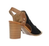 Zabudowane sandały damskie na drewnianym obcasie Jezzi