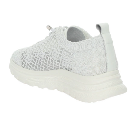 Białe skórzane adidasy damskie koronkowe oddychające VINCEZA