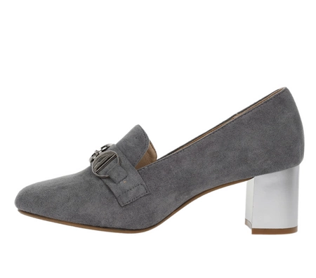 Zamszowe czółenka damskie komfortowe na obcasie Jezzi