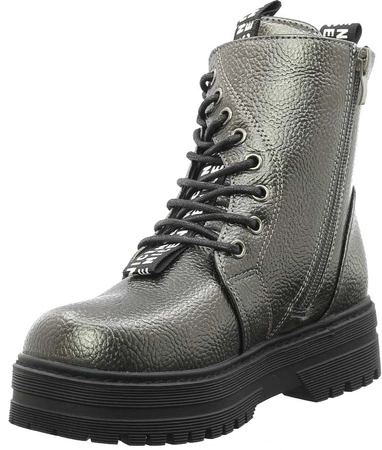 Botki ocieplane dziewczęce sznurowane na zamek MissE