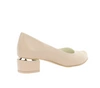 Beżowe czółenka płaskie eleganckie na szerokim obcasie Diana od Azali