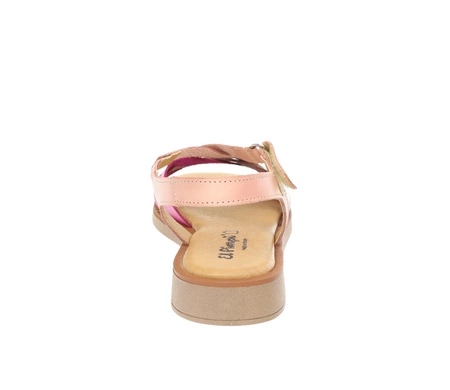 Hiszpańskie skórzane sandały damskie brudny róż płaskie El Pimpi - Made in Spain