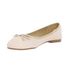 Beżowe baleriny damskie z eko skóry czółenka płaskie EVENTO