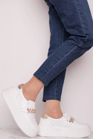 Białe półbuty damskie z włoskiej skóry naturalnej Gino Fabiani Kolekcja Premium