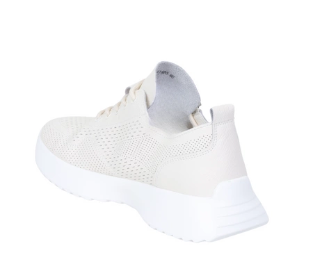 Beżowe skórzane adidasy damskie eleganckie i oddychające VINCEZA