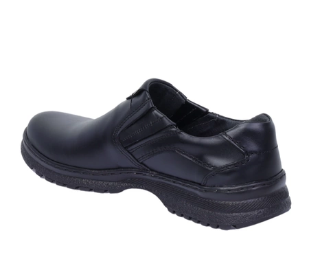 Męskie półbuty czarne wsuwane skórzane kościelne Gepard