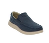Granatowe półbuty męskie wsuwane tekstylne mokasyny American Club