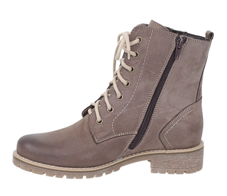 Brązowe skórzane botki ocieplane naturalną wełną Polskie Gino Fabiani