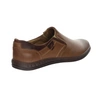 Brązowe skórzane półbuty męskie wsuwane bez szwów na palcach POLBUT