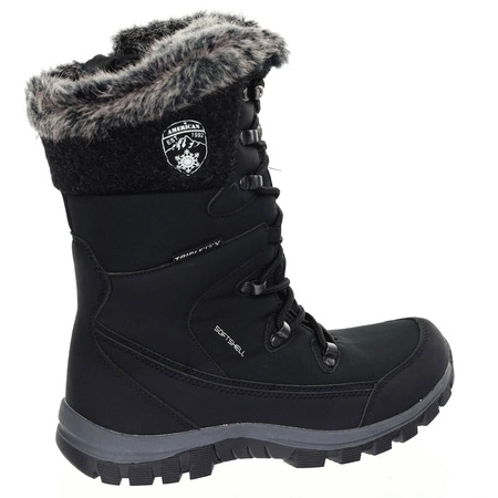 Czarne wysokie śniegowce z futerkiem American Club
