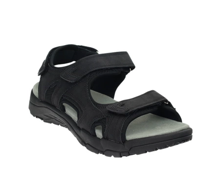 Czarne sandały męskie sportowe na rzepy wytrzymałe American Club