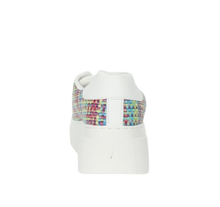 Modne kolorowe adidasy damskie sznurowane na białej platformie Mc Braun