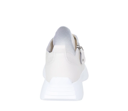 Beżowe skórzane adidasy damskie eleganckie i oddychające VINCEZA