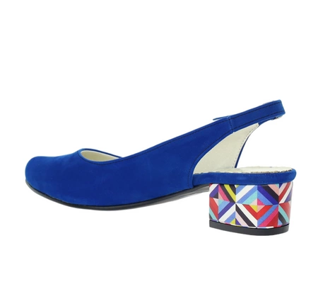 Chabrowe eleganckie sandały na niskim obcasie AZALI