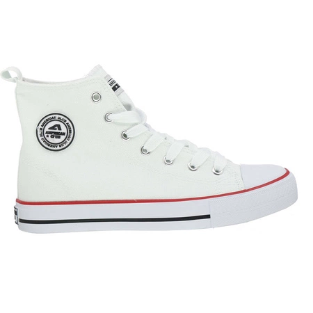 Białe trampki wysokie do kostki sznurowane American Club