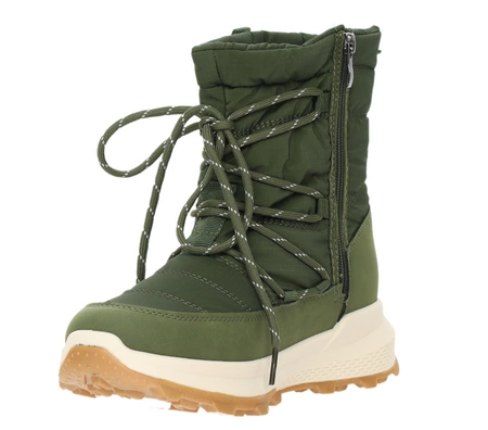 Zielone sportowe śniegowce damskie na zamek Jezzi