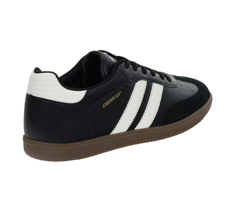 Trampki czarne modne Hit sezonu tenisówki na kauczukowej podeszwie American Club