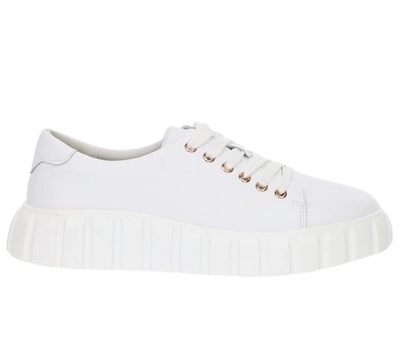 Białe skórzane sneakarsy damskie adidasy na platformie Jezzi