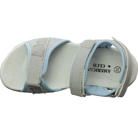 Szare sandały dziecięce na rzepy American Club