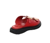 Czerwone klapki damskie skórzane eleganckie na regulowanych paskach MODO
