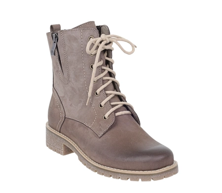 Brązowe skórzane botki ocieplane naturalną wełną Polskie Gino Fabiani