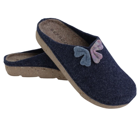 Klapki damskie filcowe zabudowane zdrowotne kapcie po domu BEFADO