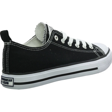 Czarne trampki męskie tenisówki szkole na białej podeszwie American Club