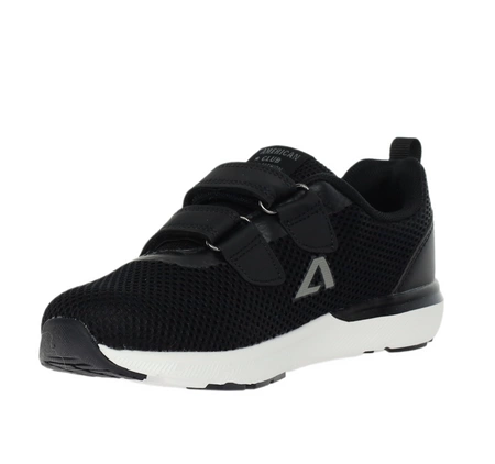 Lekkie adidasy dziecięce na rzepy ze skórzana wkładką American Club