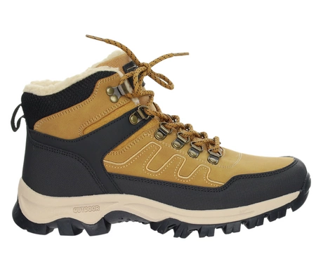 Musztardowe trzewiki męskie/chłopięce buty zimowe trapery