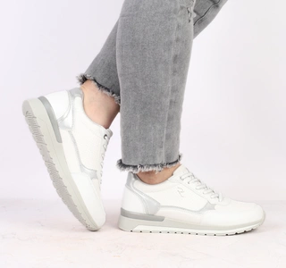 Biało-srebrne adidasy damskie z wkładką MEMORY FOAM American Club